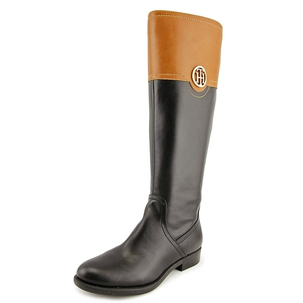 Tommy Hilfiger Silvana 3 Women Round Toe Leather Black Knee High Boot