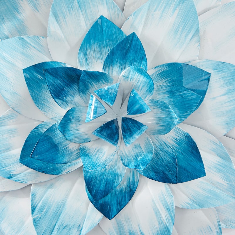 Metal Floral 3D Wall Decor - Set of 3 Blue - Roche River Decor