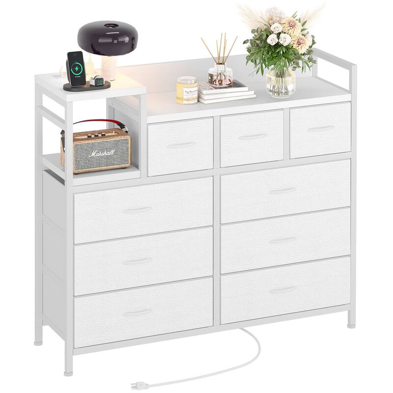 Bedroom Dresser with 9 Drawers - White - 9-drawer