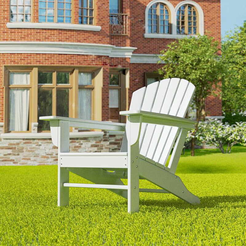 Altura Outdoor Eco-Friendly All Weather Poly Patio Adirondack Chair - Deep Seating - White