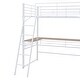 preview thumbnail 14 of 28, Artsy Full Size Metal Loft Bed with 3 Layers and L-shaped Desk, White