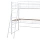 preview thumbnail 12 of 48, Loft Bed with 3 Layers of Shelves & L-Shaped Desk, Metal Loft Bed Frame with Safety Guardrails and Inclined Ladder
