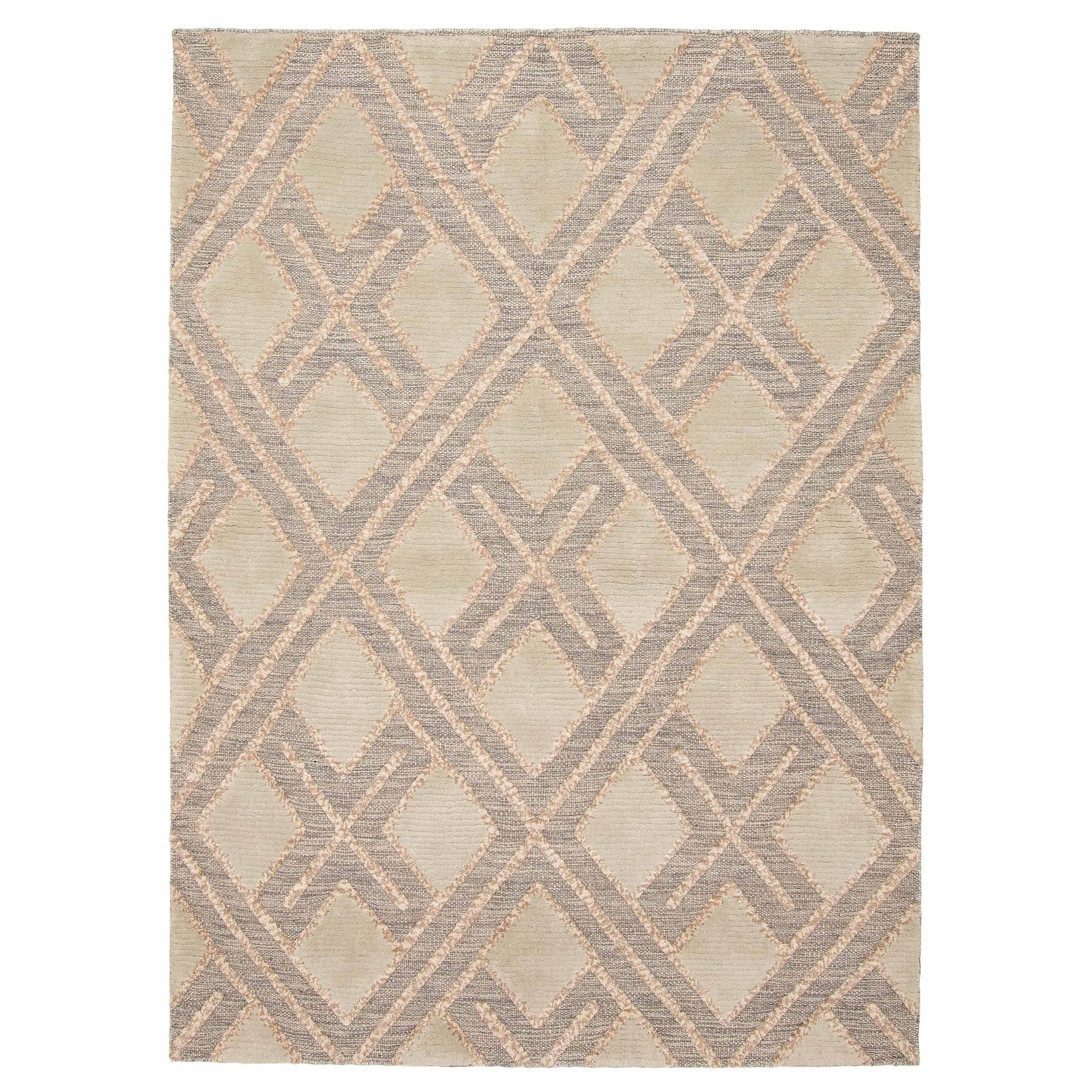 ECARPETGALLERY Hand-knotted Tangier Grey Wool Rug - 5'3 x 7'4