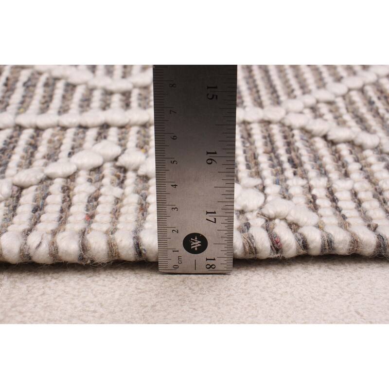 ECARPETGALLERY Braid weave Sienna Taupe Wool Rug - 6'1 x 9'1