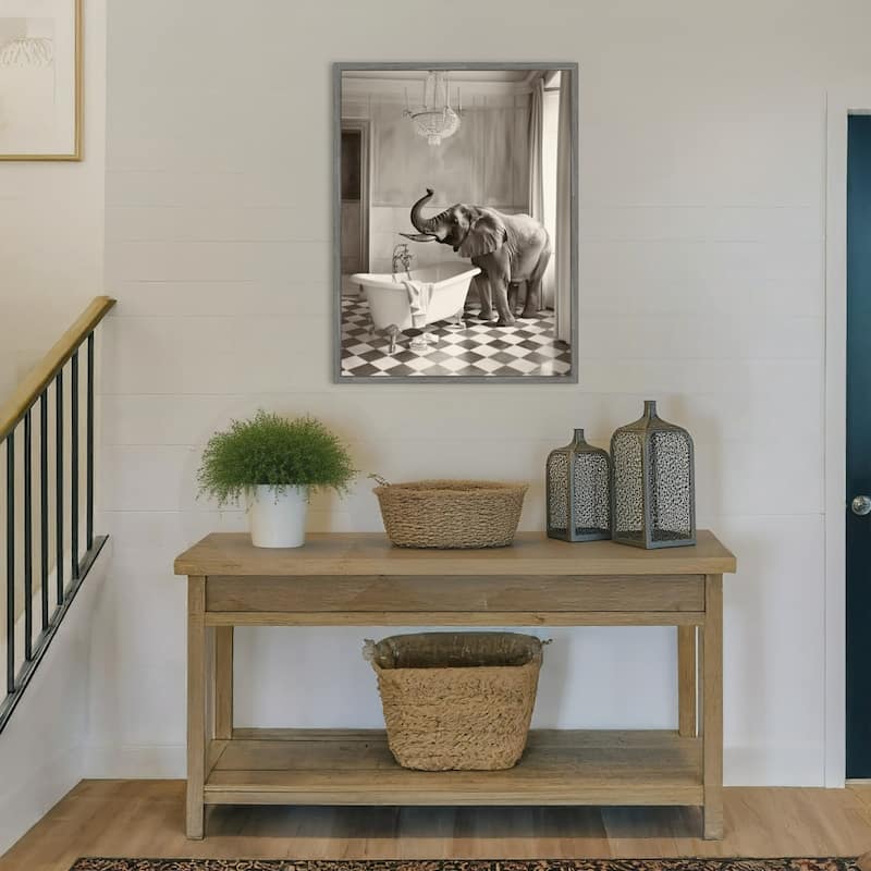 Luxury Lady Elephant by Niky Rahner Framed Canvas Wall Art