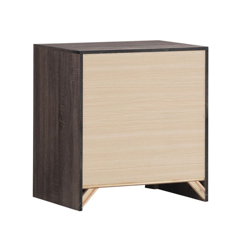 2 Drawers Wooden Nightstand in Barrel Oak