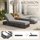 preview thumbnail 111 of 112, Patio Recline Chairs Adjustable Chaise Lounge with Cushions (Set of 2)