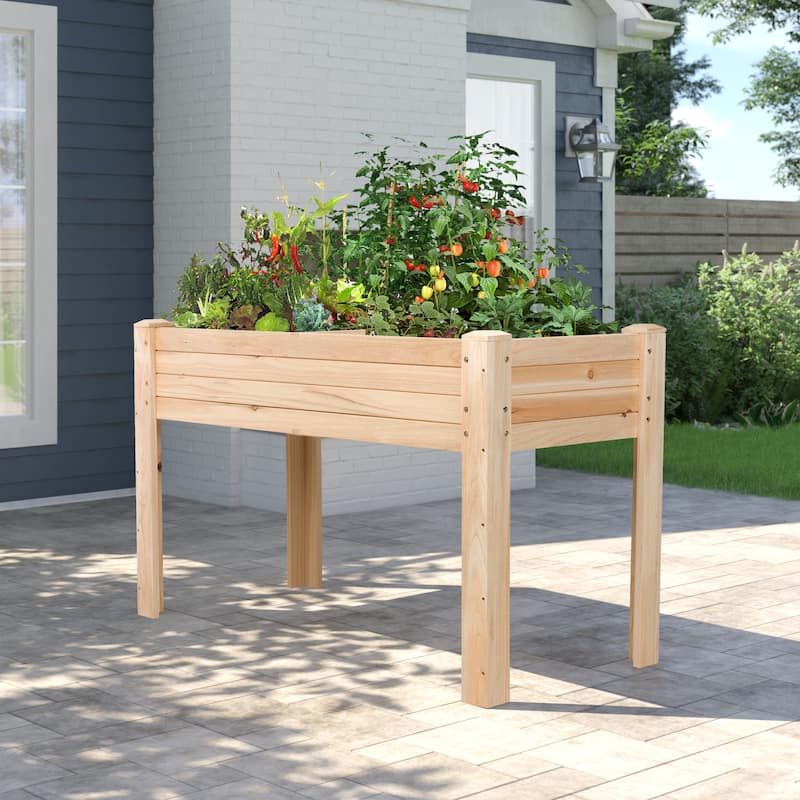 BloomBox Wooden Raised Vegtable Garden Bed Elevated Planter Box (2 Sizes)