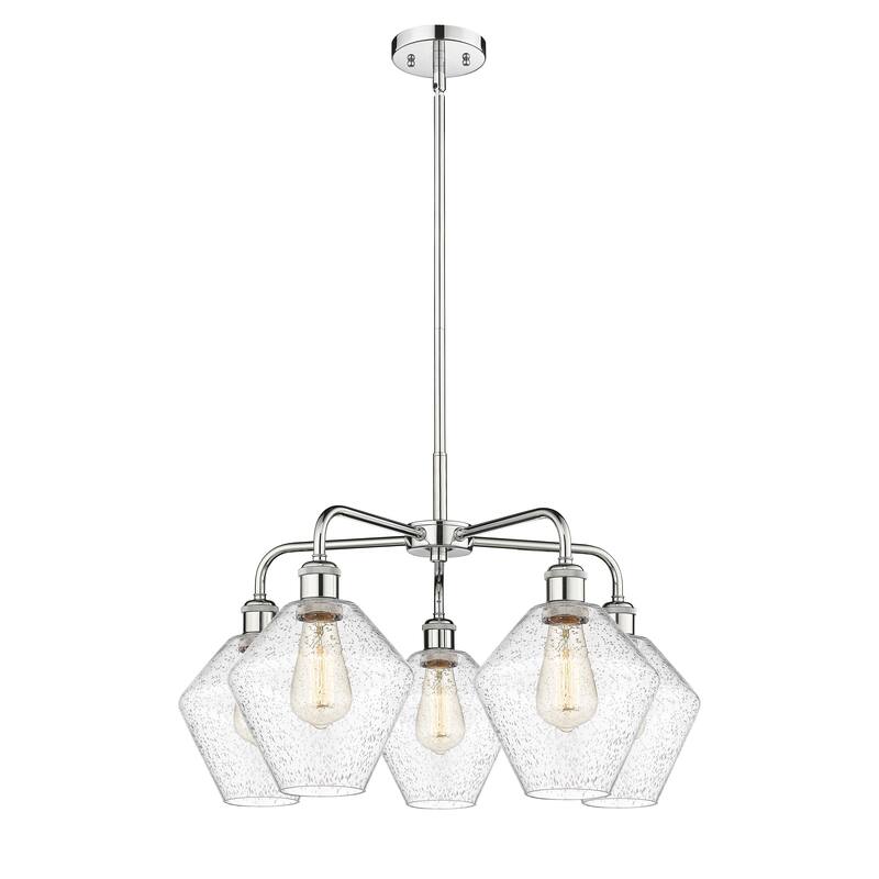 Innovations Lighting Cindyrella - 5 Light 8" Stem Hung Chandelier - Polished Chrome/Seedy