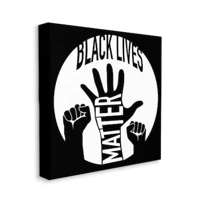 Stupell Black Phrase United Raised Hands Canvas Wall Art Design By Marcus Prime