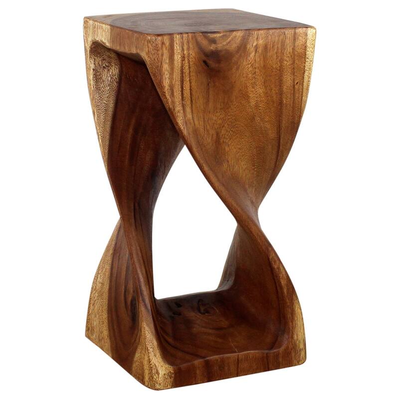 Haussmann® Original Wood Twist Stool 12 X 12 X 23 In High Walnut Oil - 12" x 12" x 23