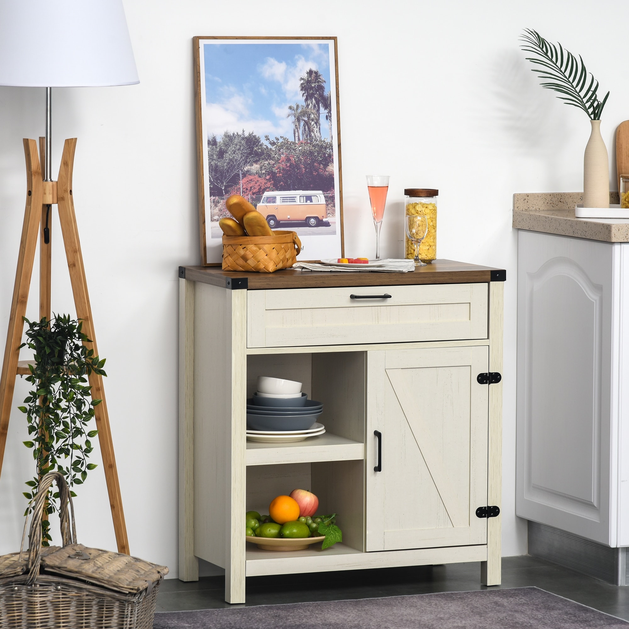 Rustic farmhouse buffet sale cabinet