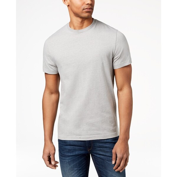 Download Shop Club Room Men's Crew-Neck T-Shirt Light Grey Heather ...