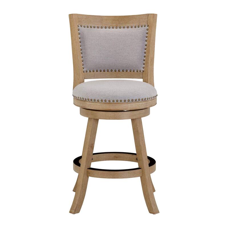 Melrose High Back Swivel Wood Counter Stool
