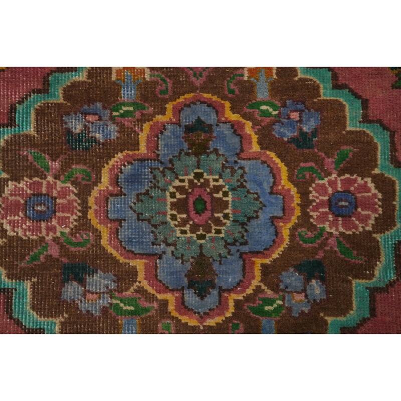 Hand Knotted Oriental 100% Wool Carpet Traditional Floral Pink Tabriz Area Rug - 6' 0'' X 4' 5''