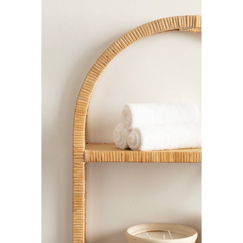 Kate and Laurel Rahmati Rattan Wall Shelf