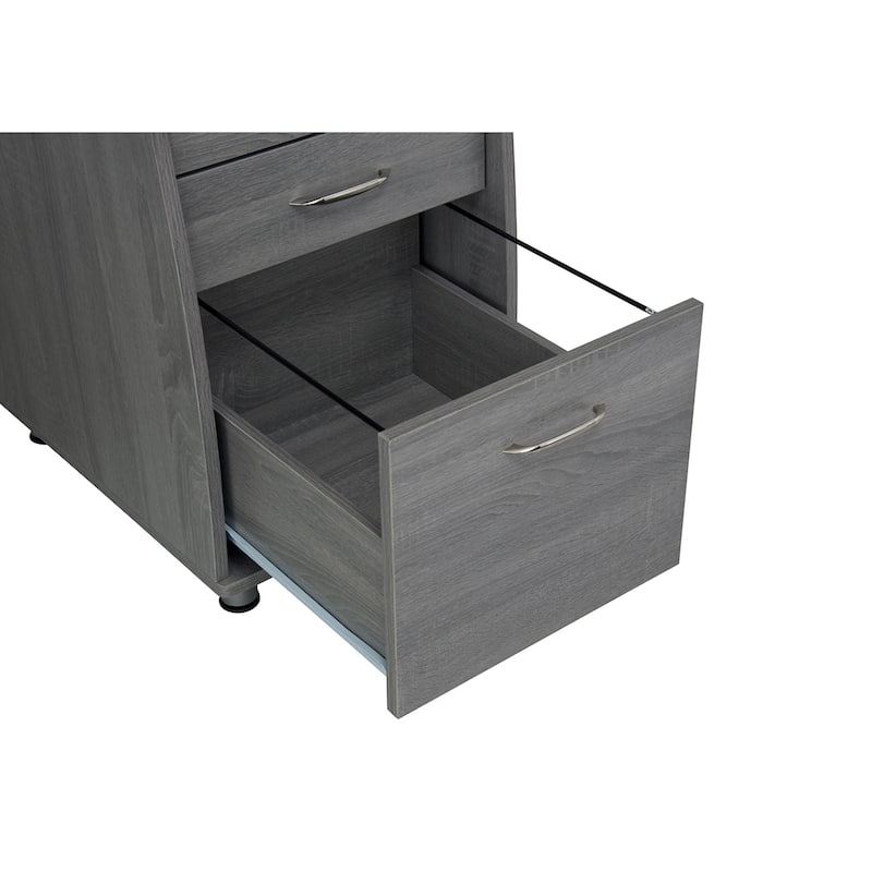 Modern Designs Grey MDF Multifunctional Office Desk With File Cabinet