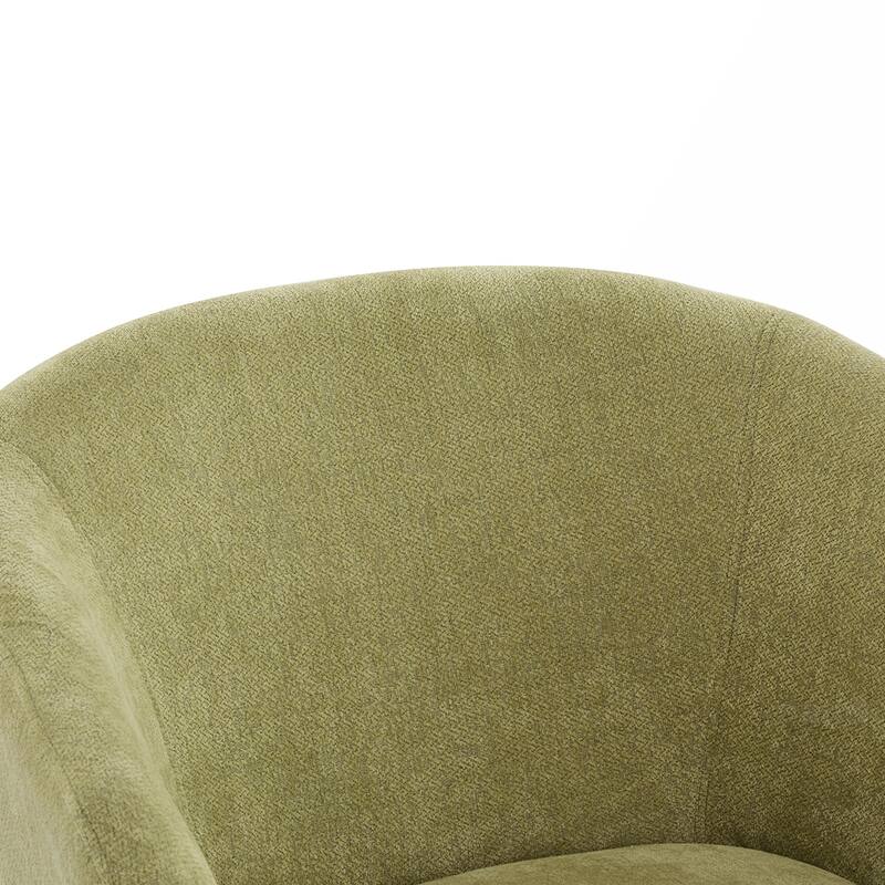 Fabric Round Back Accent Chair With Wood Legs