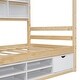 preview thumbnail 36 of 57, Wooden House-shaped Twin House Bed with Bedside Built-in Storage Shelves,Under Bed Storage,Kids and Baby