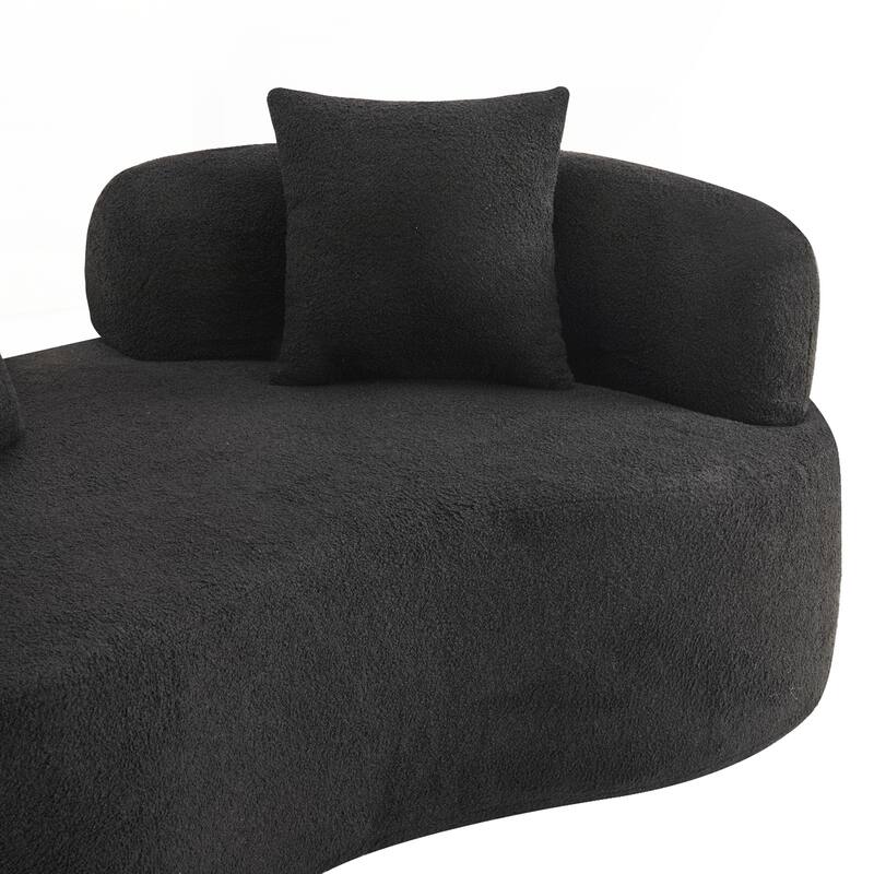 66.93 Inch Curved Loveseat Compression Sponge Sofa