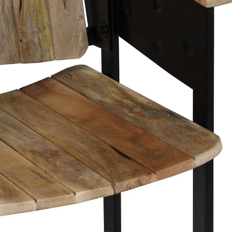 vidaXL 2-Seater Bench Solid Mango Wood and Steel - 40.2" x 21.7" x 32.7"