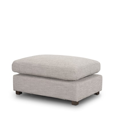 Halston Small Ottoman Light Gray Performance Fabric - 38.98 x26.77 x17.91