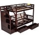preview thumbnail 9 of 7, Pine Wood+MDF Easy Assembly Twin over Full Bunk Bed with Two Drawers and Staircase, Down Bed can be Converted into Daybed.
