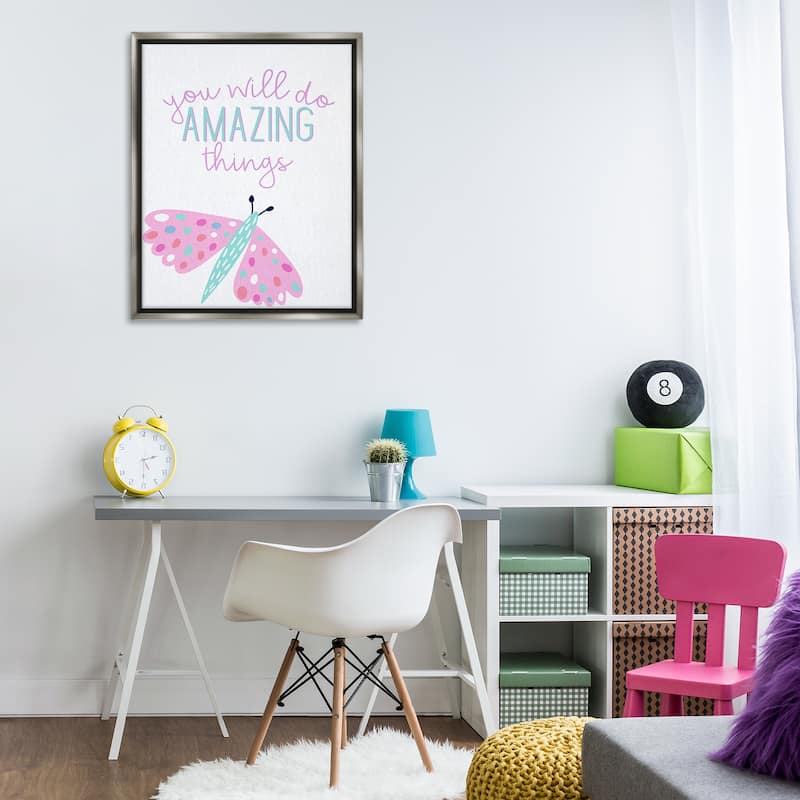 Stupell You Will Do Amazing Things Framed Floater Canvas Wall Art Design By Kim Allen