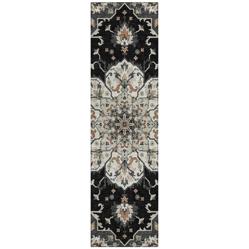 Machine Washable Indoor/Outdoor Traditional Heriz Chantille Rug