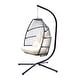preview thumbnail 11 of 13, Outdoor Patio Wicker Folding Hanging Egg Chair, Swing Hammock with Cushion, Pillow