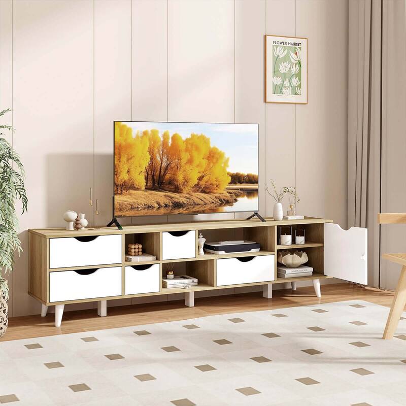 Costway TV Stand for TVs up to 65" with Storage 5 Drawers & 3 Open - See Details