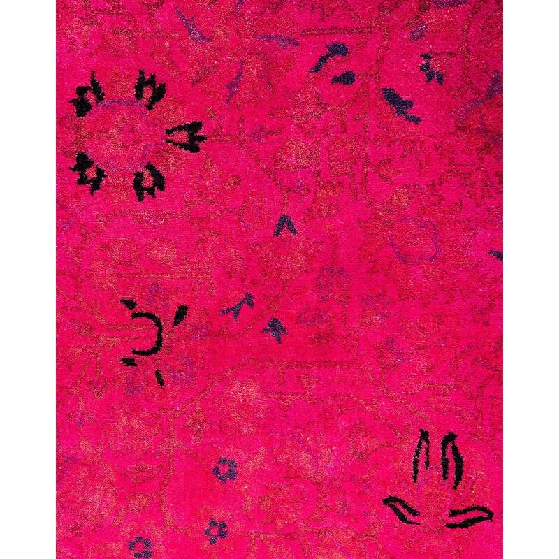 Contemporary Overdyed Wool Hand Knotted Area Rug - 3' 2" x 5' 5"