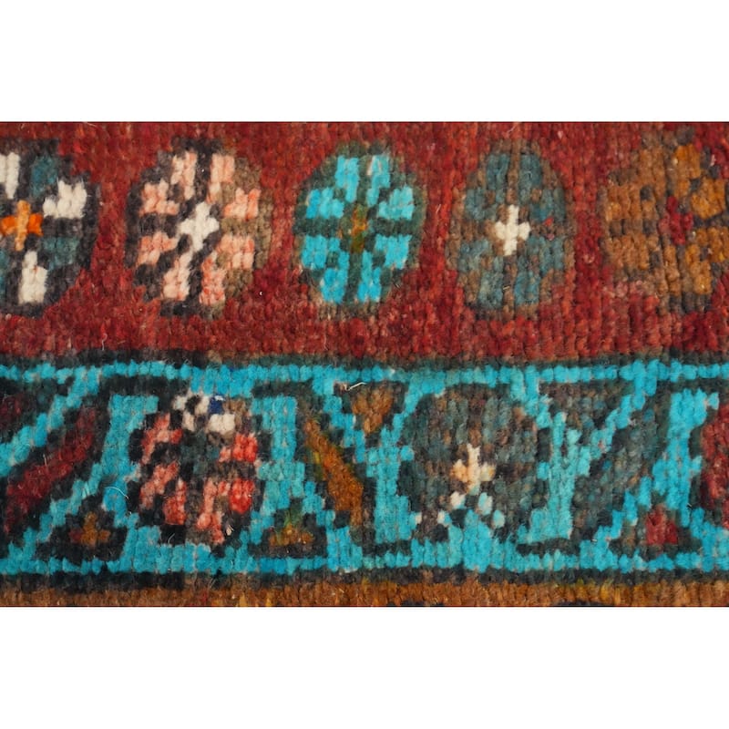 Hand Knotted Oriental 100% Wool Carpet Traditional Tribal Red Ardebil Runner Rug - 12' 6'' X 3' 8''