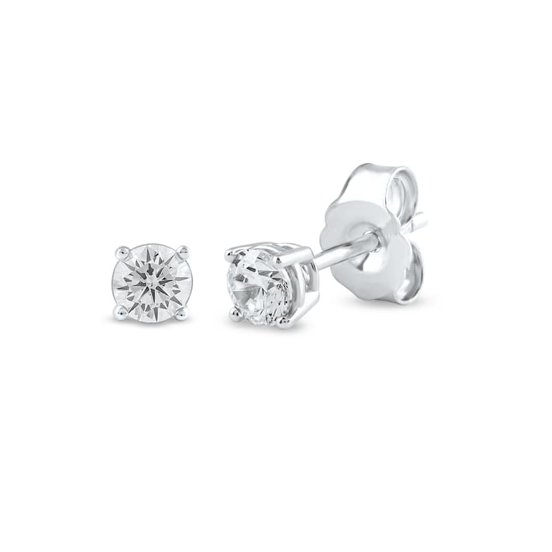 1/3ct TDW Lab-grown Diamond Solitaire Stud Earrings in 10k Gold for Women