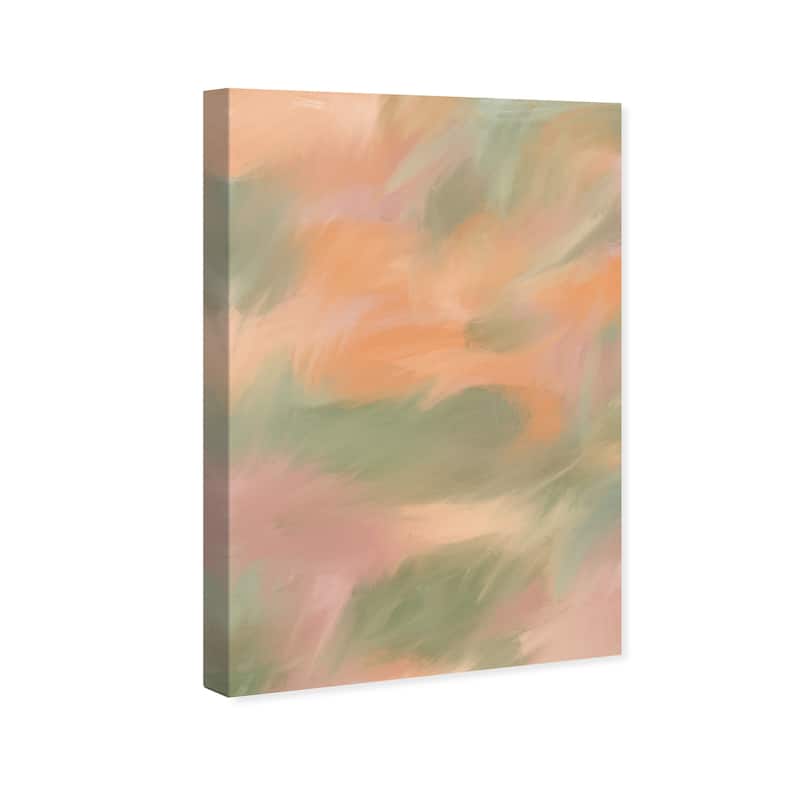 Wynwood Studio Canvas Abstract Subtle Fireplace Green and Modern & Contemporary Wall Art Canvas Print