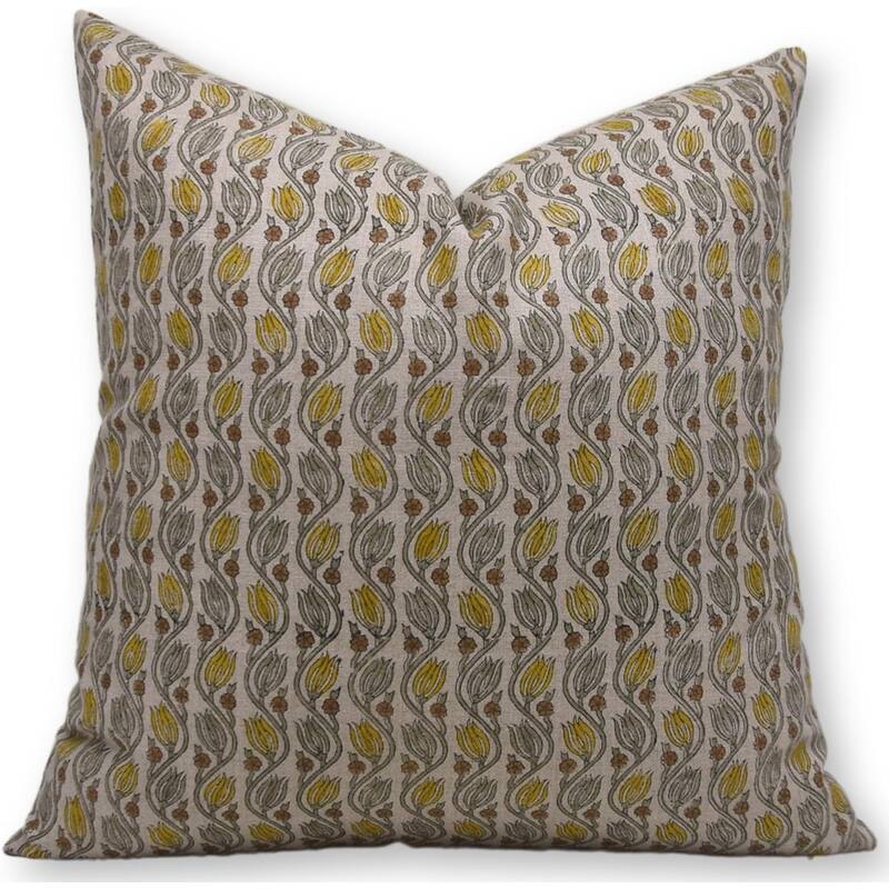 Fabdivine Linen Square Block print pillow Cover - Pillow Covers - 24" x 24"