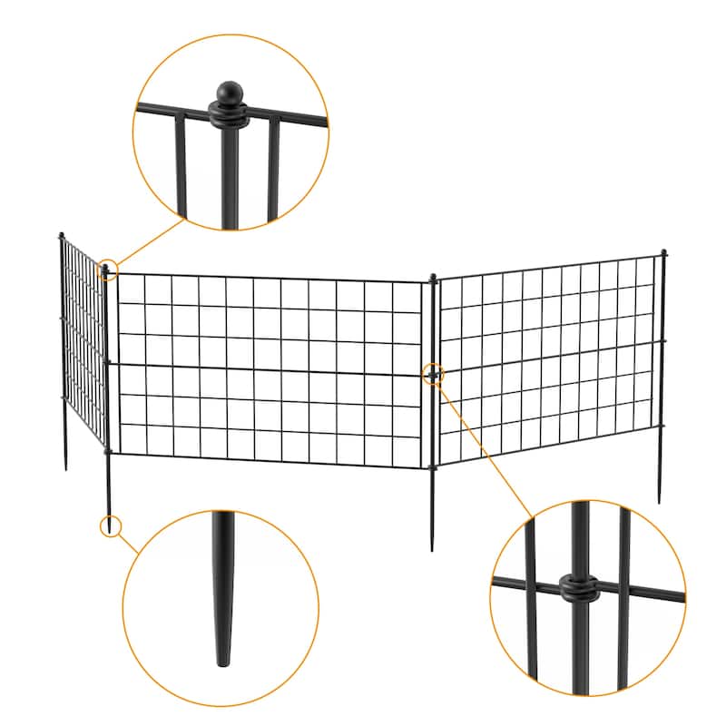 Garden Border Fence Panel Set Metal Garden Edging Flower Beds Pathways