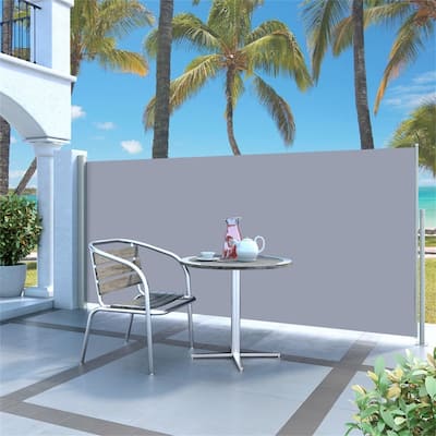 Patio Awning Retractable Side Awning 55.1"x118.1", Cream