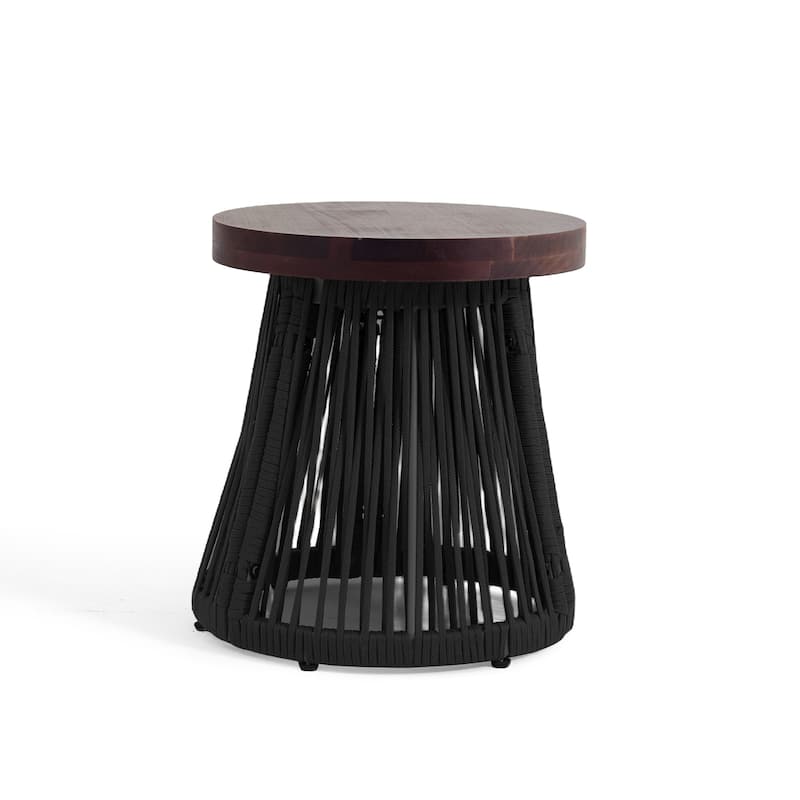 3 Piece Patio Woven Rope Swivel Chair Seating Group with Cushions