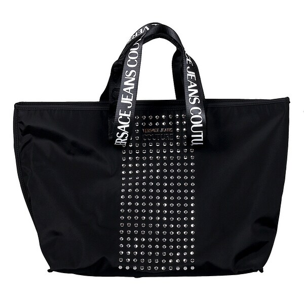 black studded tote