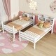 preview thumbnail 2 of 12, Twin Over Twin Bunk Bed with Bookcase Headboard
