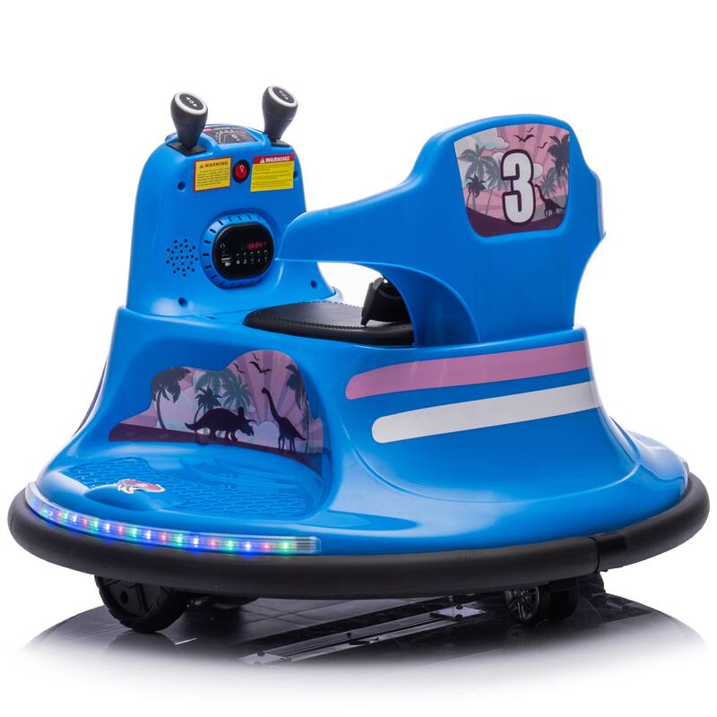 12V Kids Ride On Bumper car W/Parents control,Rotate 360 degrees,Two-handed switch for direction control For kids of 2-5