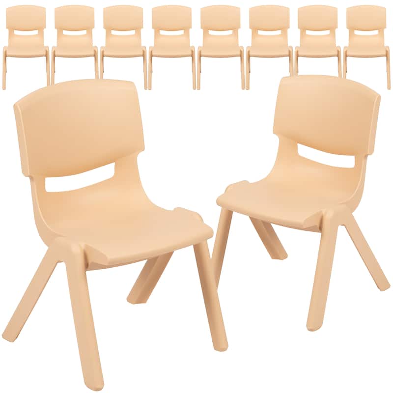 10PK Plastic Stackable Preschool Chair, 10.5" Seat Height - 14"D x 12.5"W x 20"H