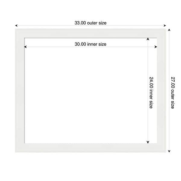 dimension image slide 3 of 9, Amanti Art Vanity White Narrow Framed Dry Erase Magnetic Board