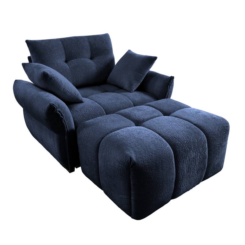 Comfortable Modern Single Seater Sofa with Ottoman for Various Rooms