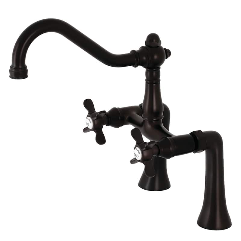 Kingston Brass Essex 7 in. Center Deck Mount Clawfoot Tub Faucet - Oil Rubbed Bronze