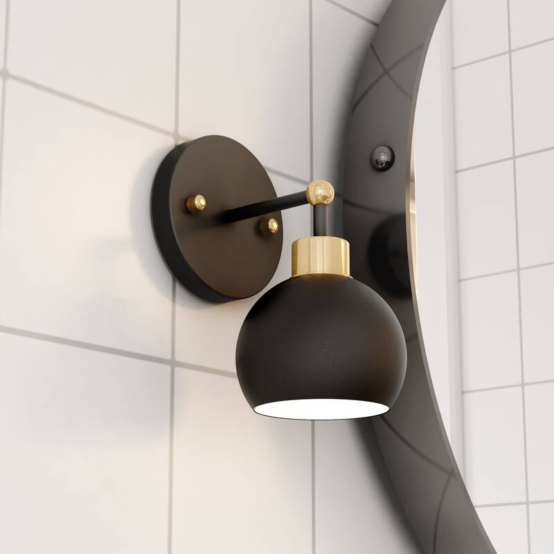 OROMA HOME Hannes 1-Light Dome Shade Dimmable Metal Bathroom Vanity Sconce