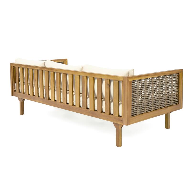 Claremont Collection 3-Person Daybed - All-Weather Wicker Frame With Cushioned Seat‌