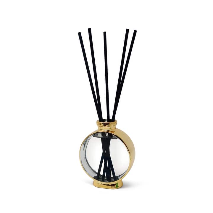 White Flower Scent Gold Plated Reed Diffuser - Gold