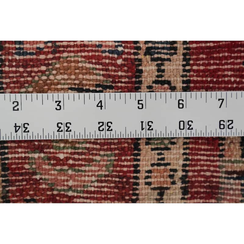 Hand Knotted Oriental 100% Wool Carpet Traditional Floral Oranges & Rust Lilian Runner Rug - 9' 0'' X 3' 3''